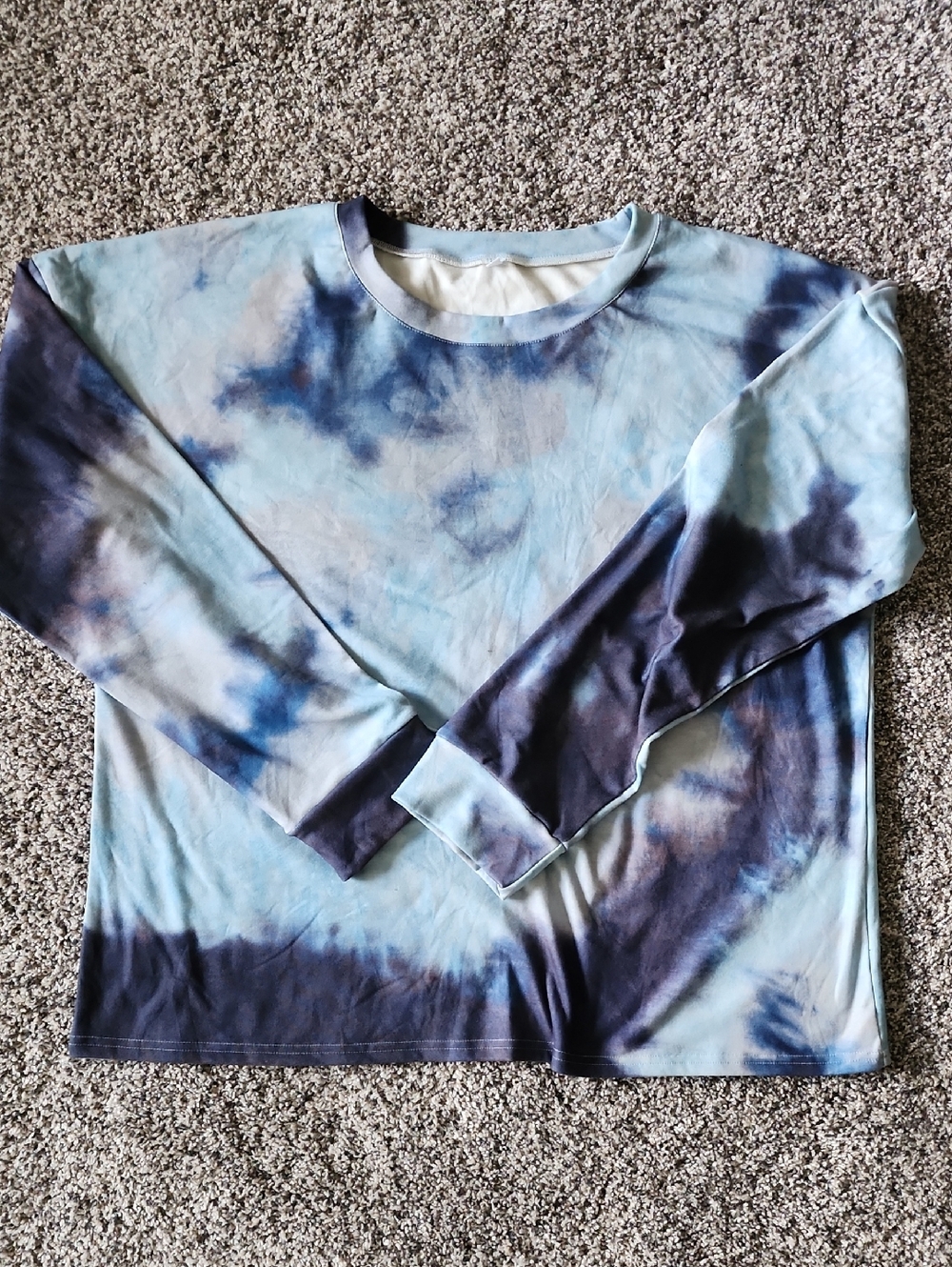 Blue Tie-Dye Long Sleeve Tee 2xl